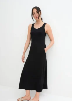 Mujer bonprix bonprix Vestido largo de mezcla de algodón y viscosa