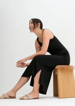 Mujer bonprix bonprix Vestido largo de mezcla de algodón y viscosa