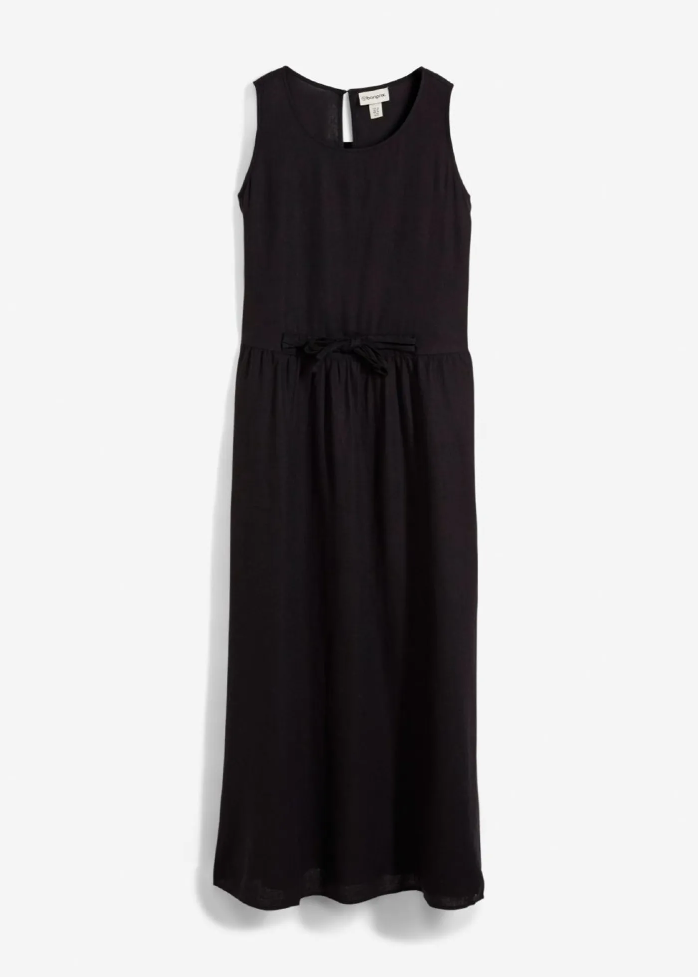 bonprix bonprix Esenciales|Vestidos>Vestido largo de mezcla ligera de lino y viscosa Negro