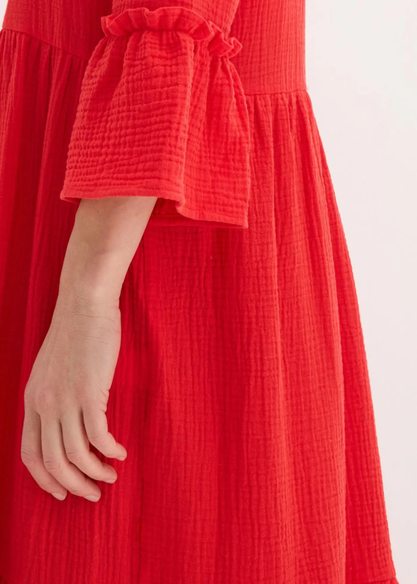 bonprix bonprix Tallas Pequeñas>Vestido largo de muselina suave fresa