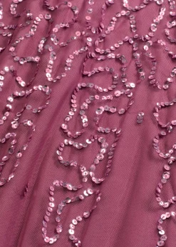 bonprix bonprix Vestidos|Ropa Elegante>Vestido largo de noche con lentejuelas Rosa oscuro