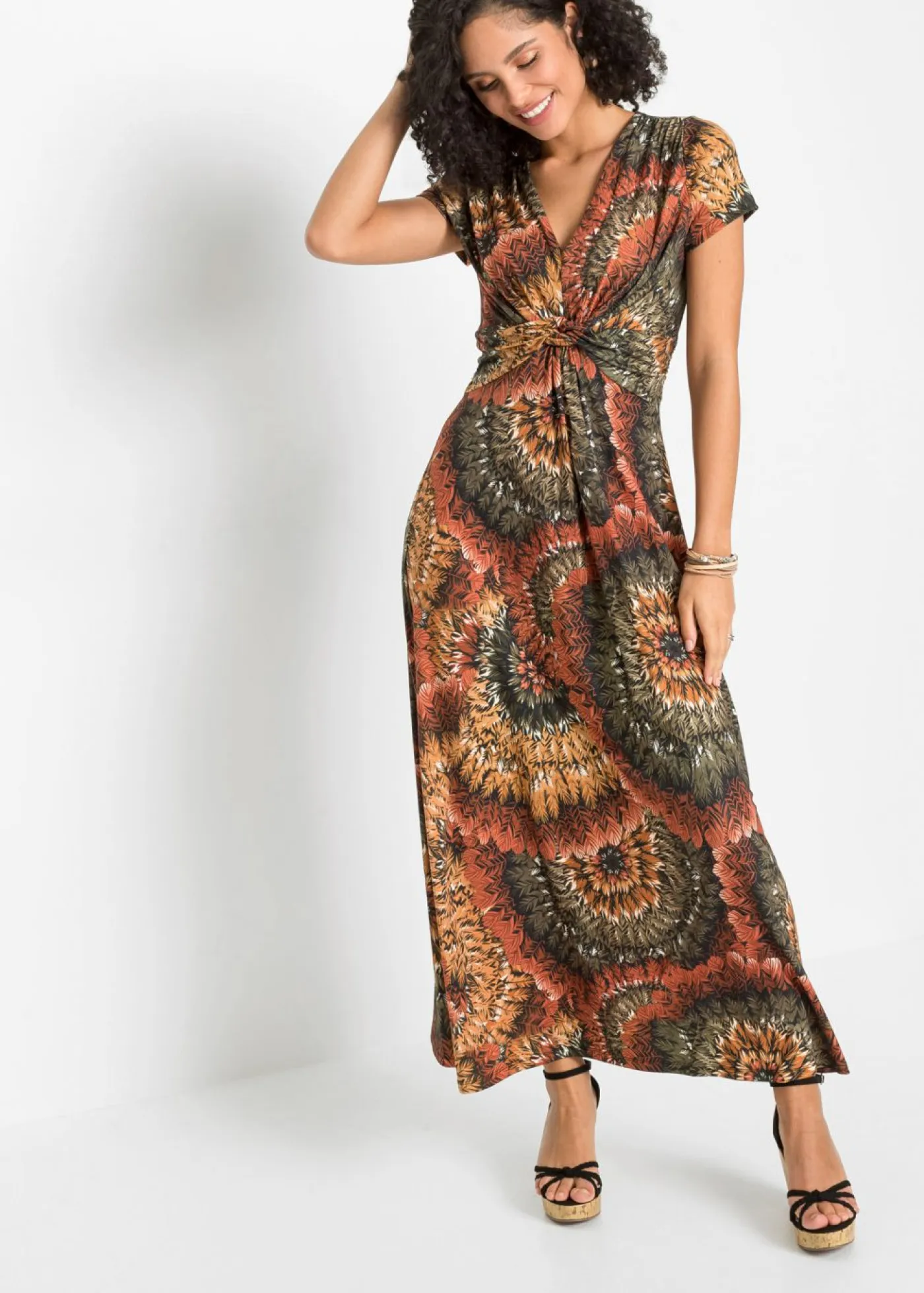 Mujer bonprix bonprix Vestido largo de punto estampado