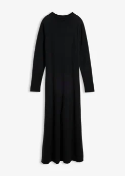 bonprix bonprix Esenciales|Vestidos>Vestido largo de punto fino con cachemir Negro