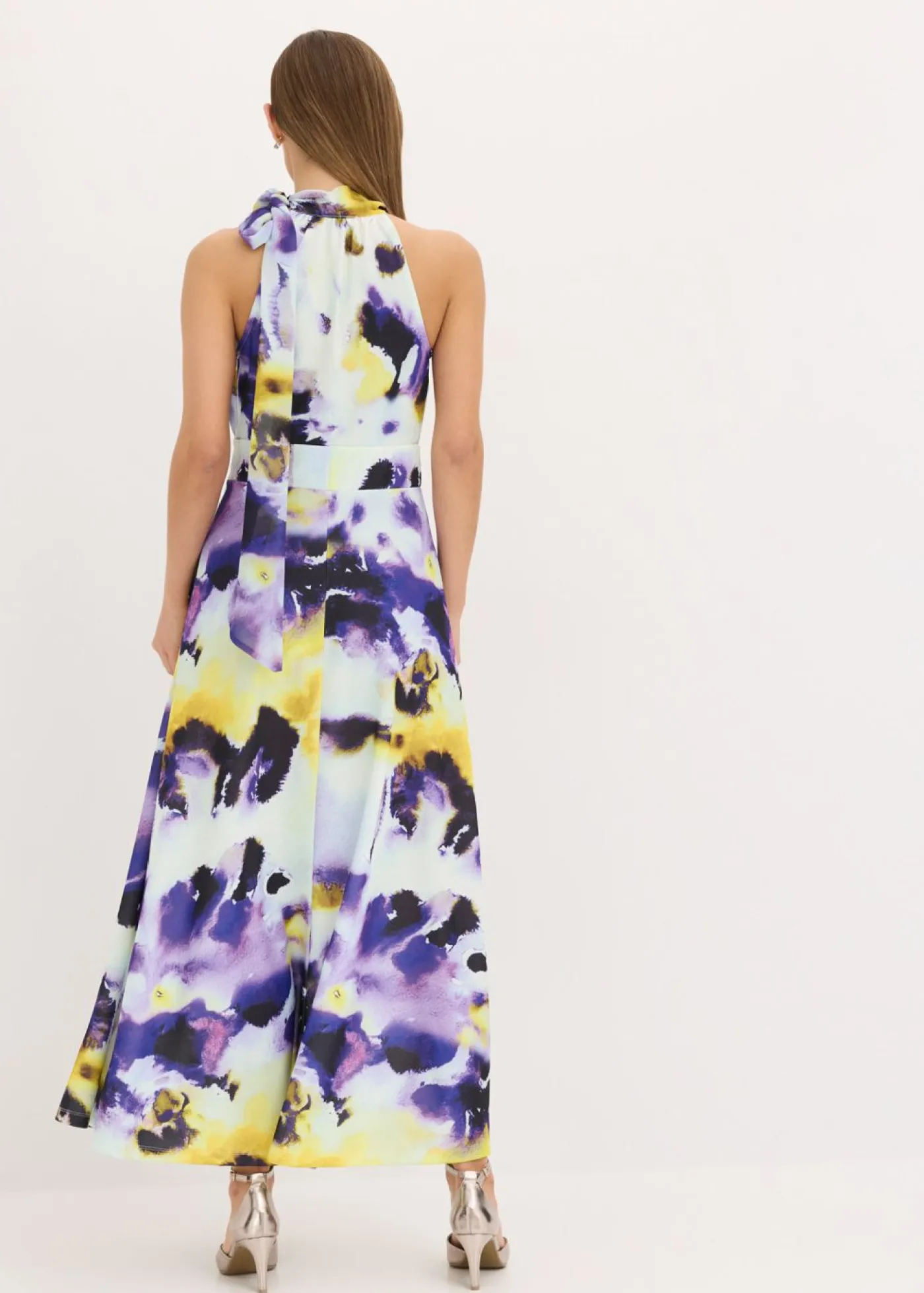 bonprix bonprix Vestidos|Ropa Elegante>Vestido largo de tejido de neopreno firme azul pálido/púrpura