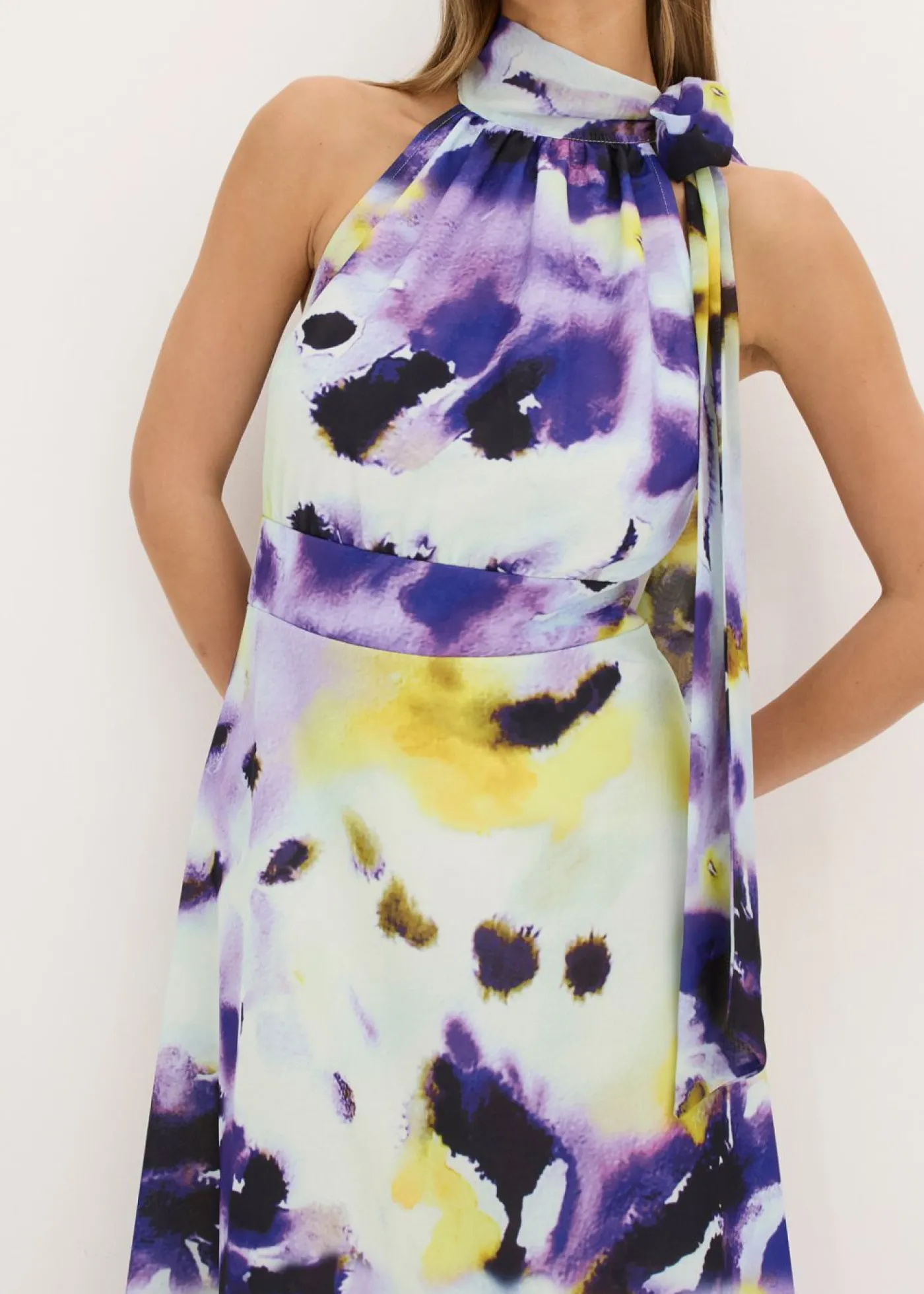 bonprix bonprix Vestidos|Ropa Elegante>Vestido largo de tejido de neopreno firme azul pálido/púrpura