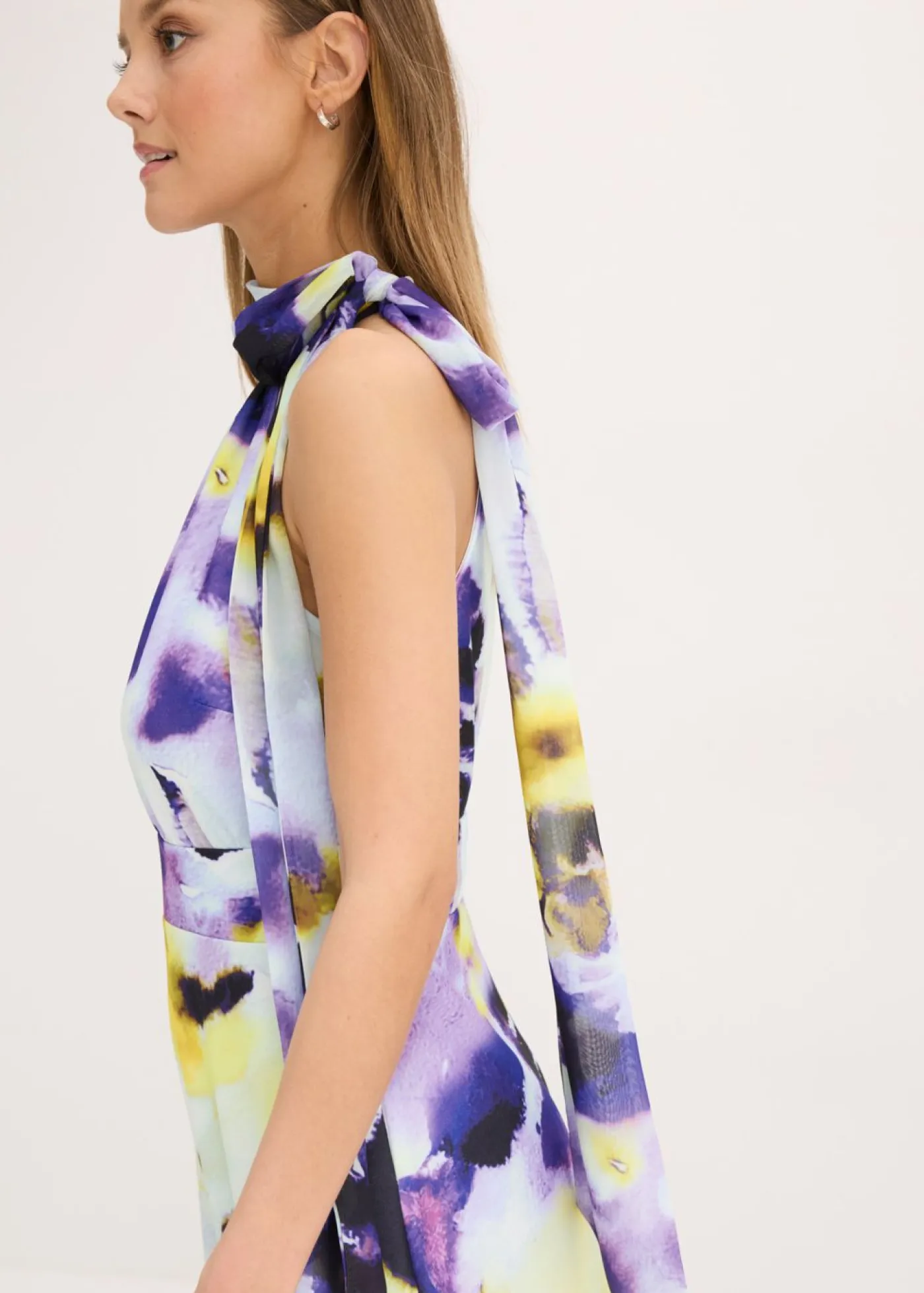 bonprix bonprix Vestidos|Ropa Elegante>Vestido largo de tejido de neopreno firme azul pálido/púrpura