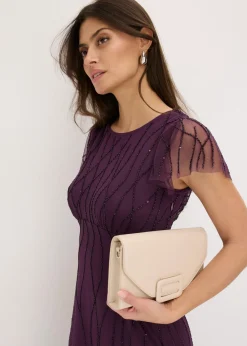 Mujer bonprix bonprix Vestido largo de tul delicado con bordado de perlas