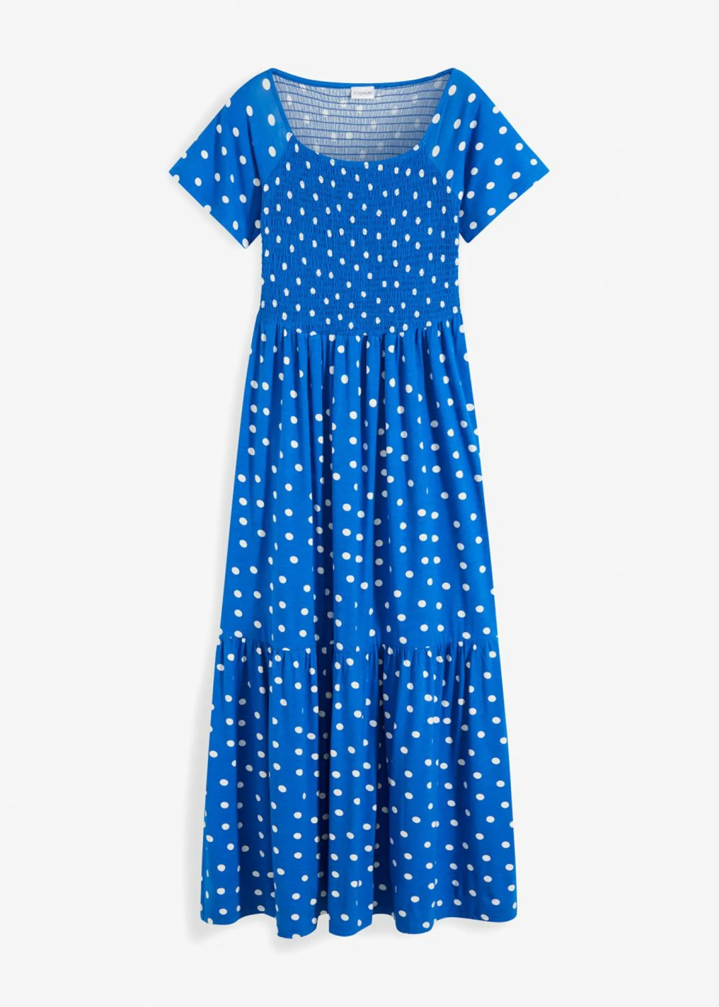 bonprix bonprix Vestidos>Vestido largo de viscosa sostenible Azul de lunares