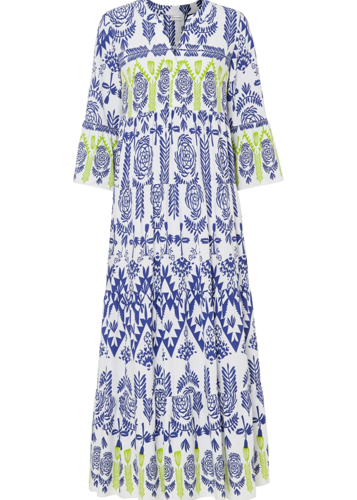 bonprix bonprix Vestidos>Vestido largo de viscosa fluida Blanco-azul-verde