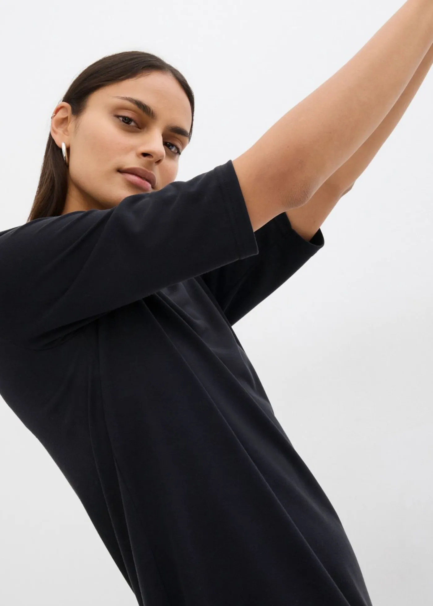 bonprix bonprix Esenciales|Vestidos>Vestido largo en mezcla de modal Negro