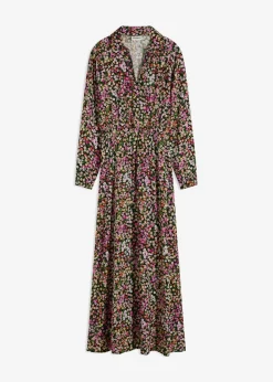 bonprix bonprix Vestidos>Vestido largo estampado rosa caliente-verde claro con flores