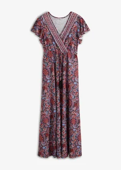 bonprix bonprix Vestidos>Vestido largo estampado Azul-naranja