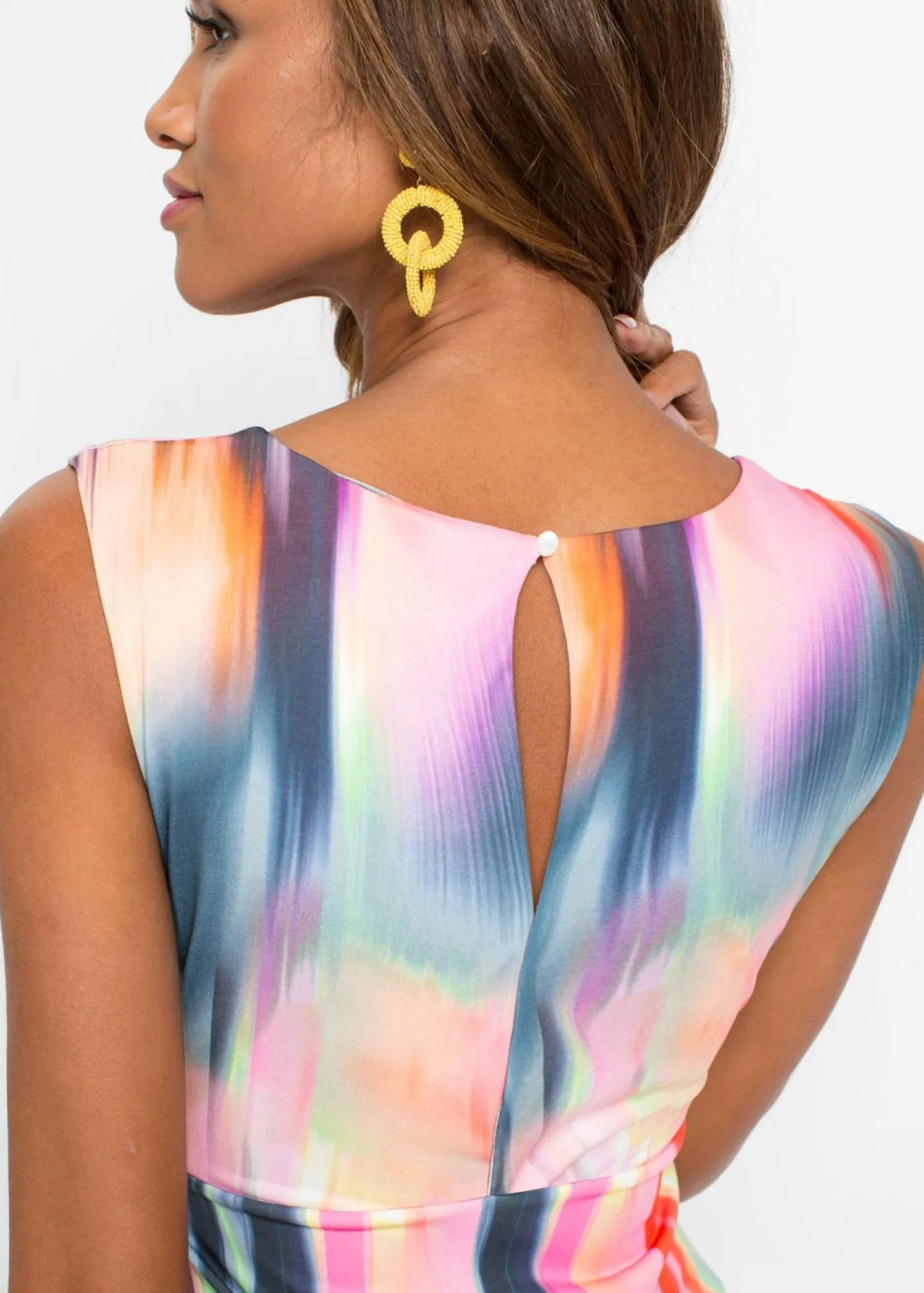 bonprix bonprix Vestidos>Vestido maxi Rosa-rojo-gris oscuro estampado