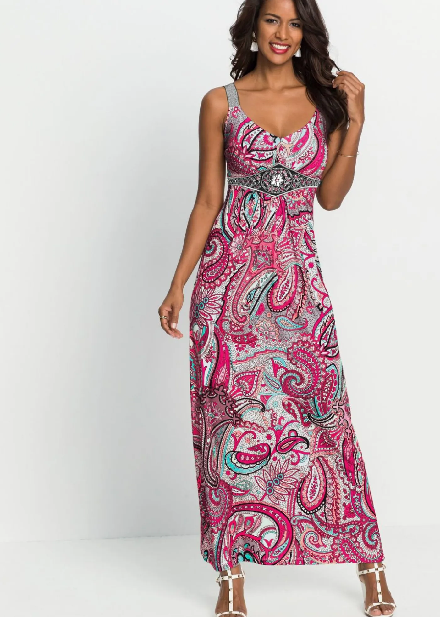 Mujer bonprix bonprix Vestido maxi con aplicaciones