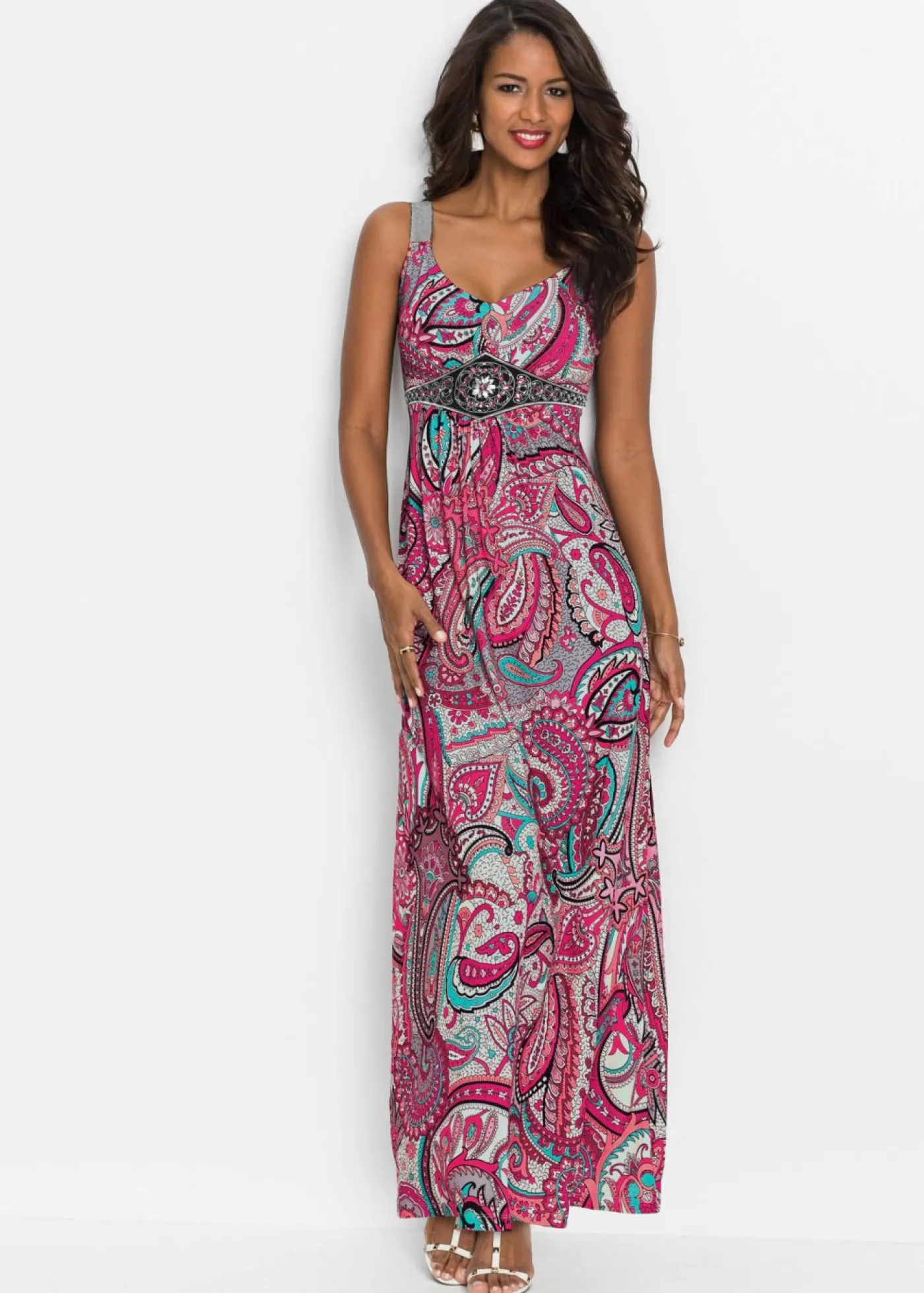 Mujer bonprix bonprix Vestido maxi con aplicaciones