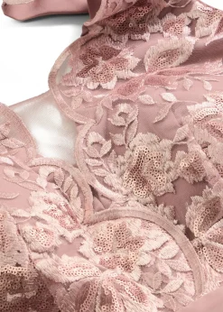 bonprix bonprix Vestidos|Ropa Elegante>Vestido maxi con bordado de lentejuelas palisandro