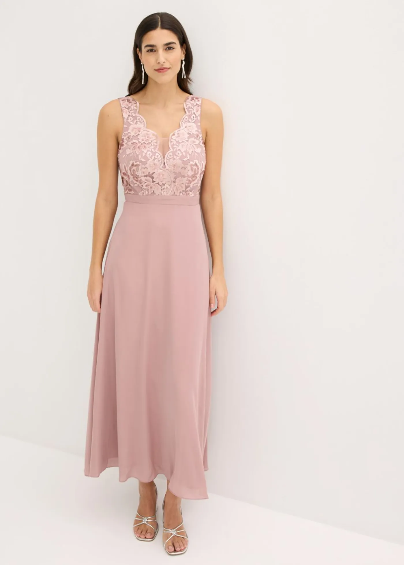 bonprix bonprix Vestidos|Ropa Elegante>Vestido maxi con bordado de lentejuelas palisandro