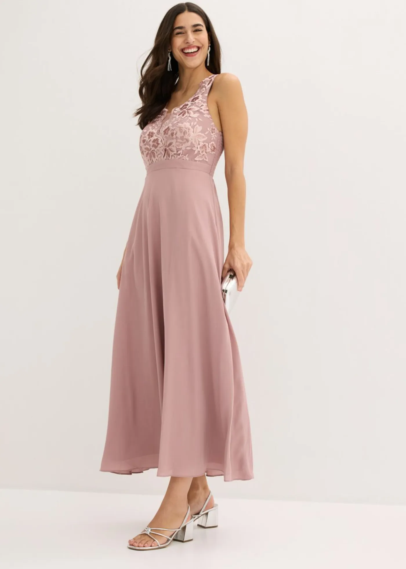 bonprix bonprix Vestidos|Ropa Elegante>Vestido maxi con bordado de lentejuelas palisandro