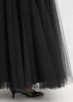 Mujer bonprix bonprix Vestido maxi de tul fino con bordado de lentejuelas