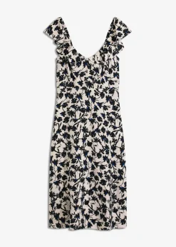 bonprix bonprix Vestidos>Vestido midi blanco lana-negro-azul genciana