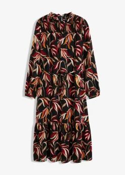 bonprix bonprix Vestidos>Vestido midi Negro con flores