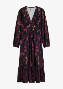 bonprix bonprix Vestidos>Vestido midi negro-purpúra