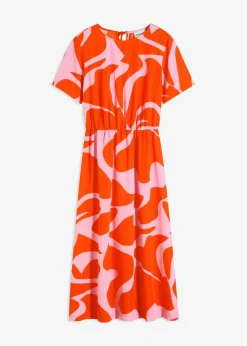 bonprix bonprix Tallas Pequeñas>Vestido midi naranja-rosa caliente
