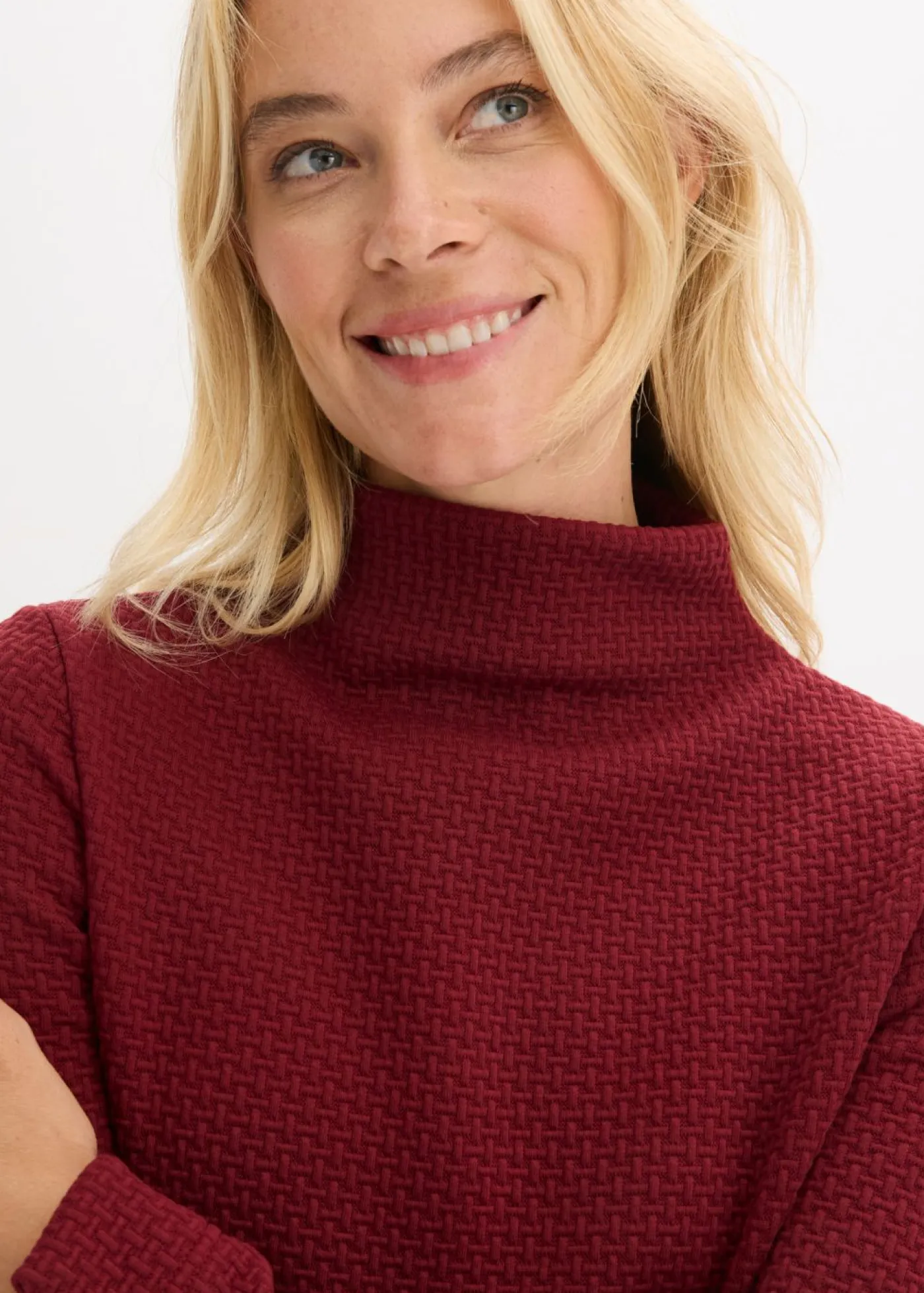 bonprix bonprix Vestidos>Vestido midi acampanado Rojo rubí