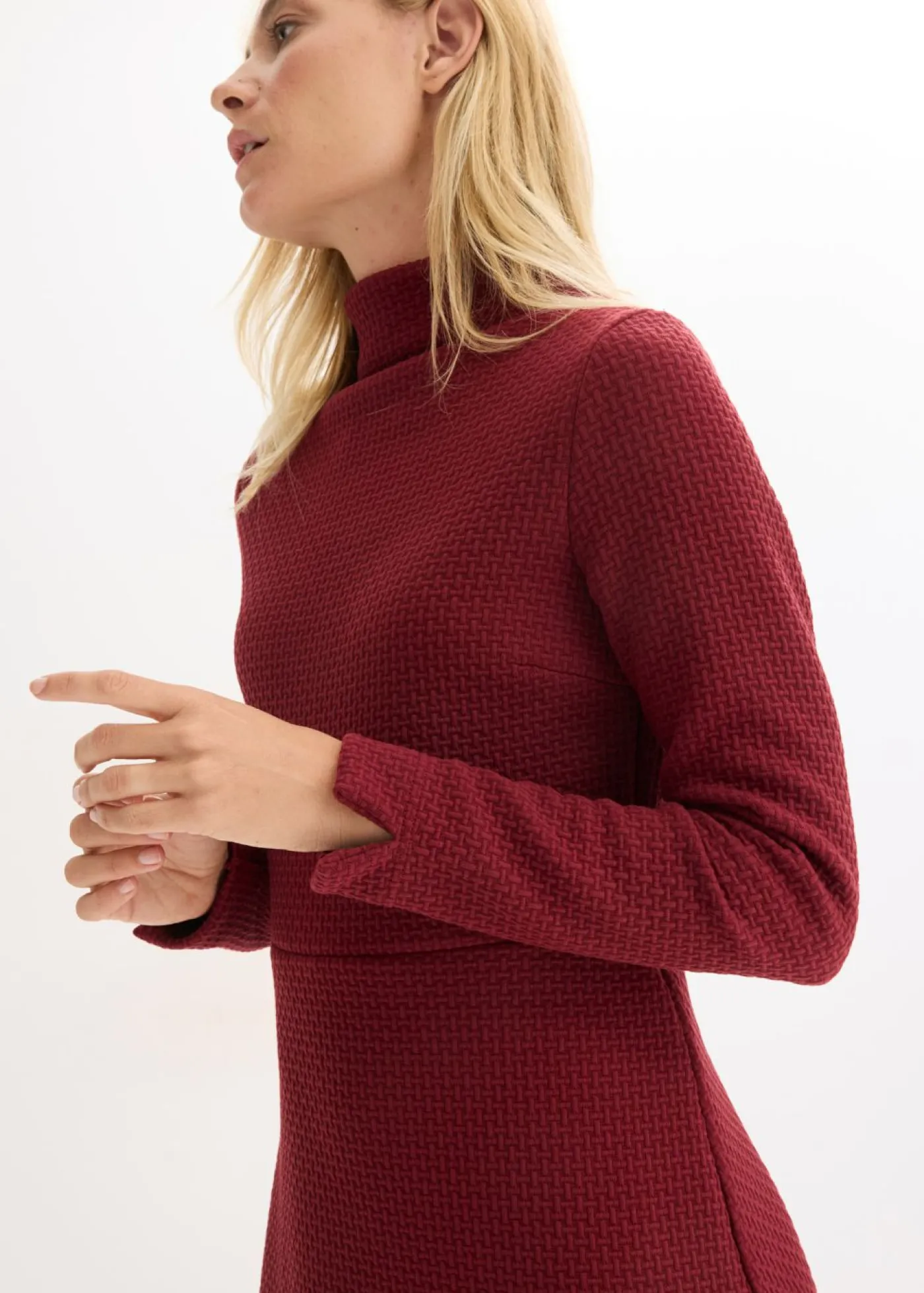 bonprix bonprix Vestidos>Vestido midi acampanado Rojo rubí