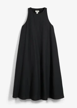 bonprix bonprix Esenciales|Vestidos>Vestido midi acampanado de mezcla de viscosa Negro