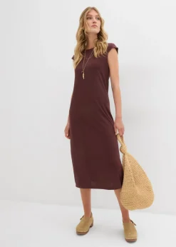 Mujer bonprix bonprix Vestido midi con aspecto de punto