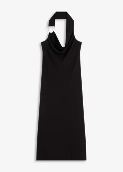 bonprix bonprix Vestidos>Vestido midi con detalle metálico decorativo Negro