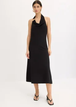 bonprix bonprix Vestidos>Vestido midi con detalle metálico decorativo Negro