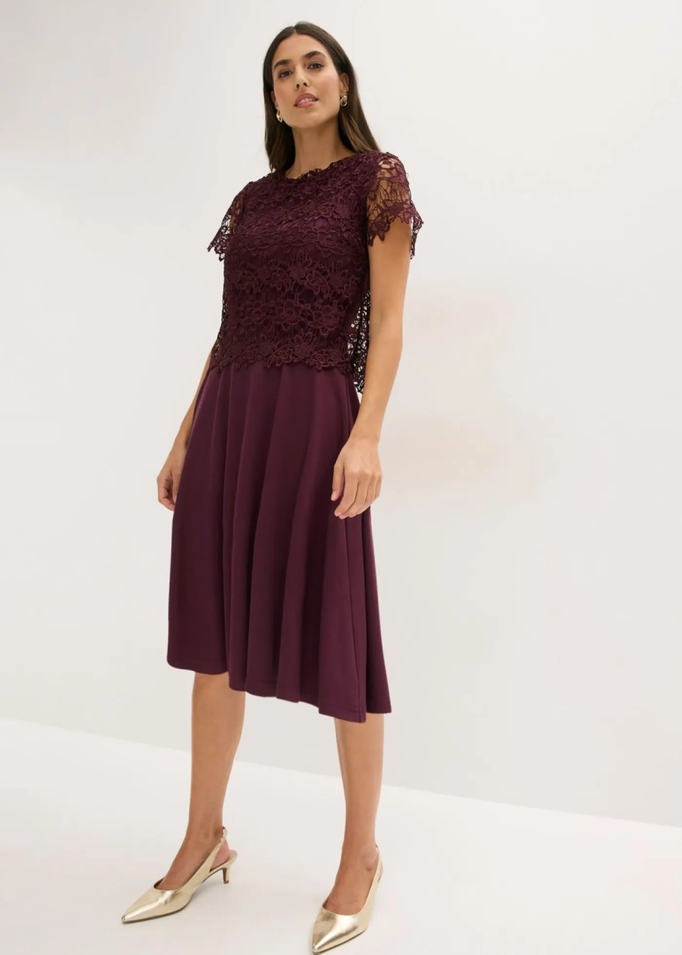 Mujer bonprix bonprix Vestido midi con encaje