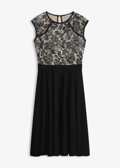 bonprix bonprix Vestidos|Novedades>Vestido midi con encaje Negro