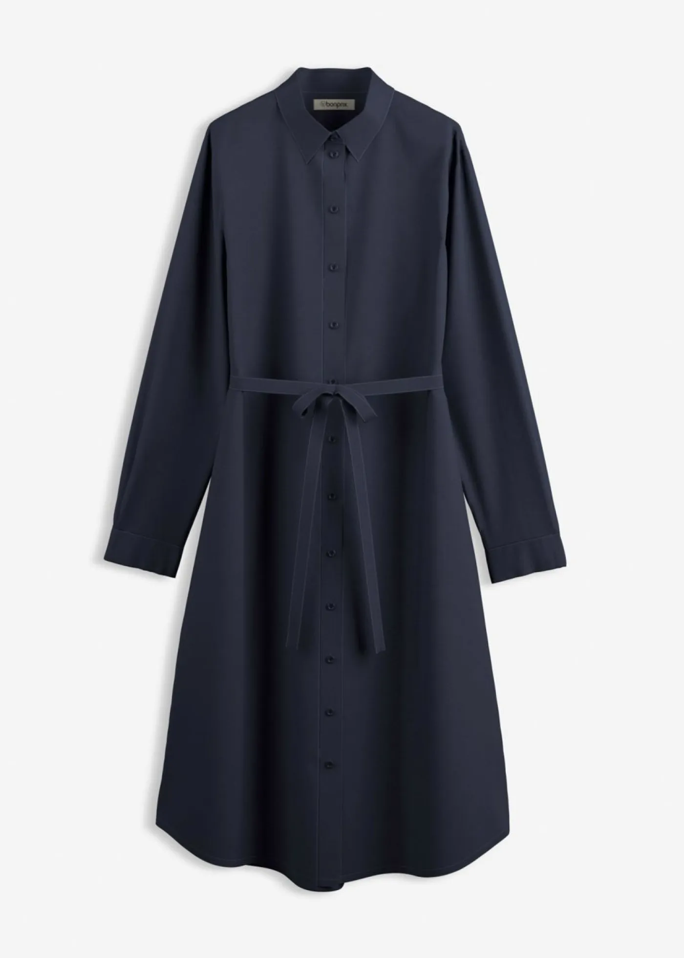 bonprix bonprix Esenciales|Vestidos>Vestido midi de algodón orgánico puro Azul marino