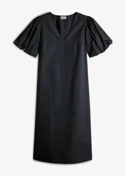 bonprix bonprix Vestidos>Vestido midi de algodón orgánico Negro