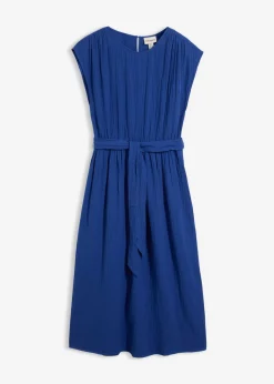 bonprix bonprix Vestidos>Vestido midi de algodón puro Azul marino