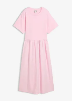 bonprix bonprix Esenciales|Vestidos>Vestido midi de algodón puro rosa cristal