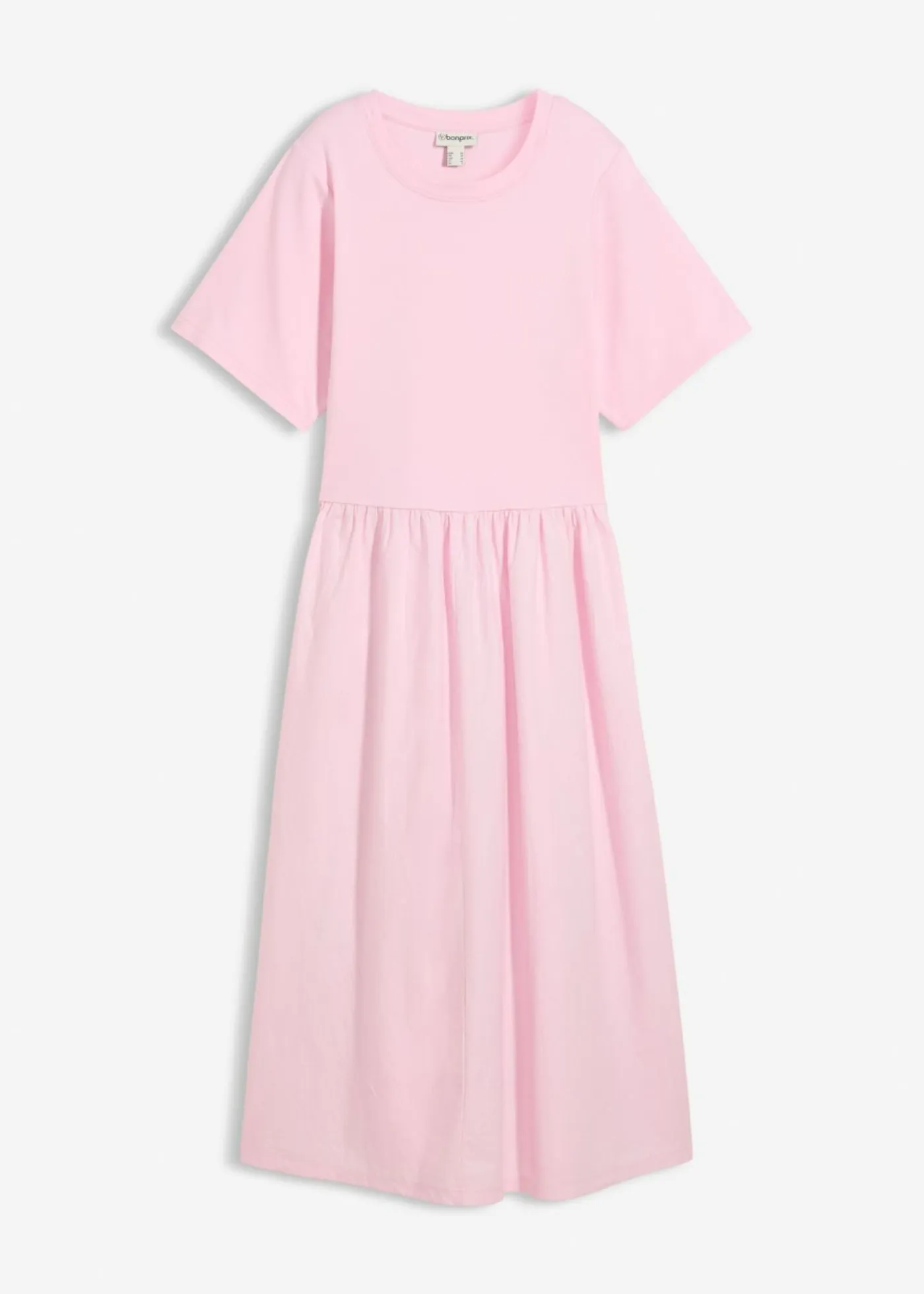 bonprix bonprix Esenciales|Vestidos>Vestido midi de algodón puro rosa cristal