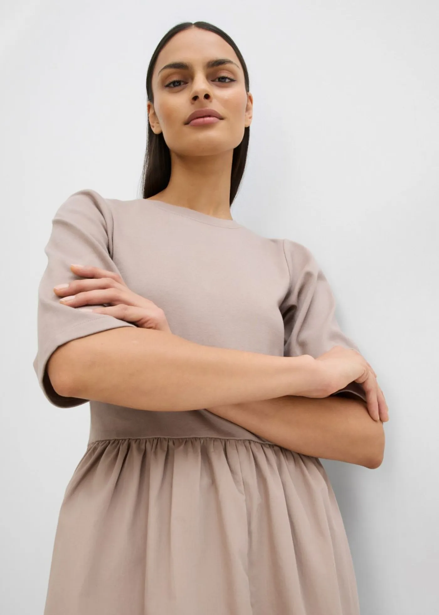 bonprix bonprix Esenciales|Vestidos>Vestido midi de algodón puro rosa cristal