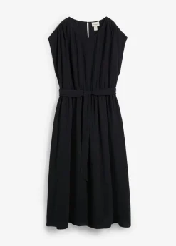 bonprix bonprix Vestidos>Vestido midi de algodón puro Negro