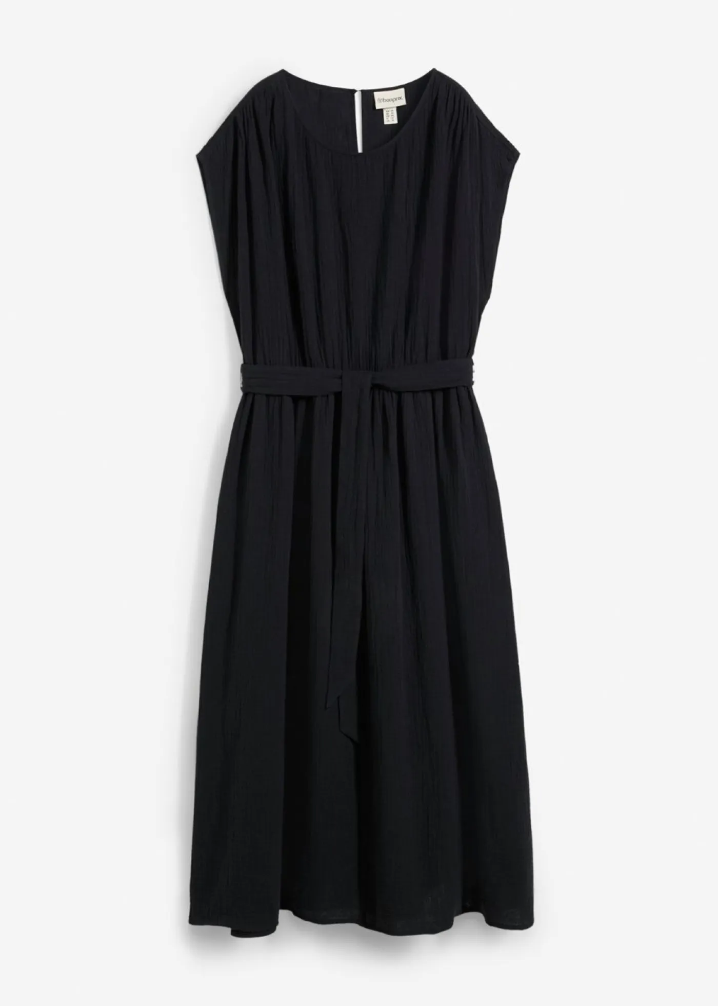 bonprix bonprix Vestidos>Vestido midi de algodón puro Negro