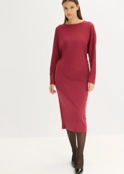 bonprix bonprix Vestidos>Vestido midi de cómodo Punto di Roma Ciruela