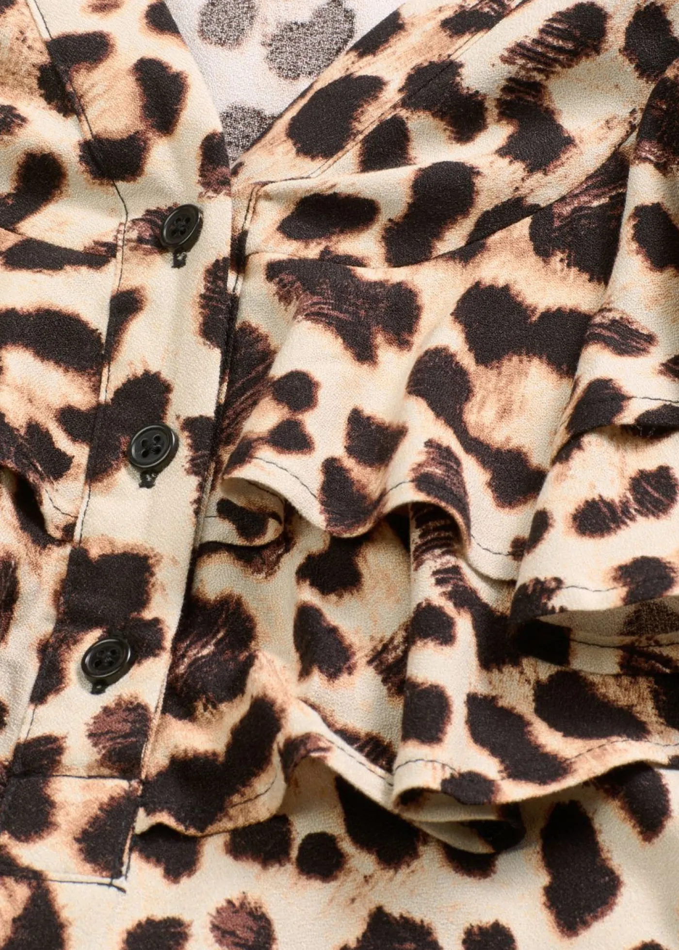 bonprix bonprix Vestidos>Vestido midi de crepé estructurado con volantes estampado leo beige/negro