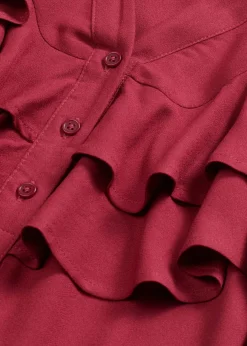 Mujer bonprix bonprix Vestido midi de crepé estructurado con volantes