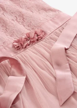 bonprix bonprix Ropa 2 A 9 Años·Vestidos Y Faldas>Vestido midi de encaje delicado y tul Rosa ceniza