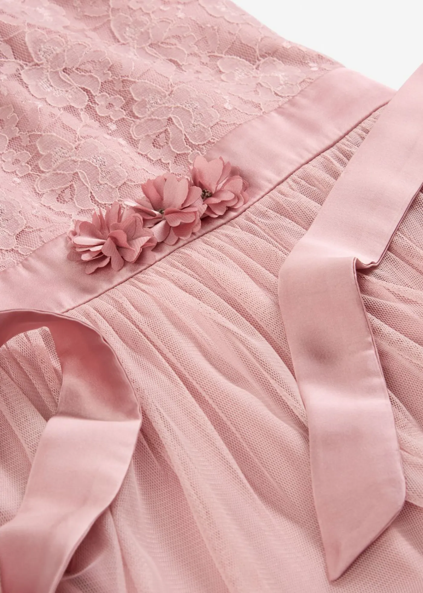 bonprix bonprix Ropa 2 A 9 Años·Vestidos Y Faldas>Vestido midi de encaje delicado y tul Rosa ceniza