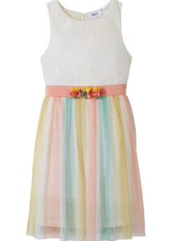 bonprix bonprix Ropa 2 A 9 Años·Vestidos Y Faldas>Vestido midi de encaje delicado y tul crema suave