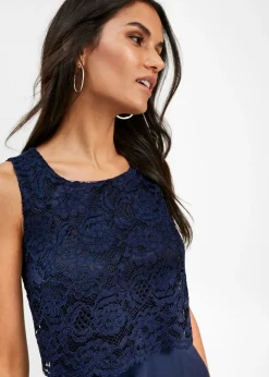 Mujer bonprix bonprix Vestido midi de gasa fina con encaje